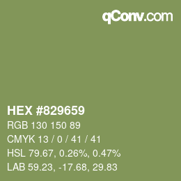 颜色代码: HEX #829659 | qconv.com