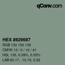 颜色代码: HEX #829687 | qconv.com
