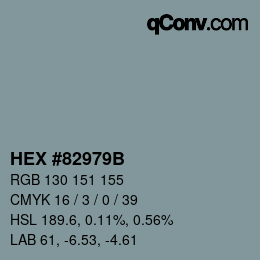 Color code: HEX #82979B | qconv.com