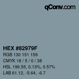 カラーコード: HEX #82979F | qconv.com