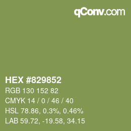 Color code: HEX #829852 | qconv.com