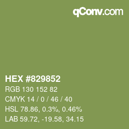 Color code: HEX #829852 | qconv.com