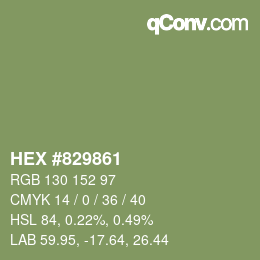 颜色代码: HEX #829861 | qconv.com