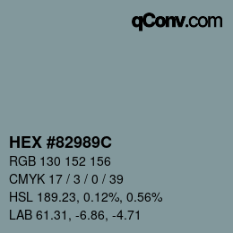 颜色代码: HEX #82989C | qconv.com