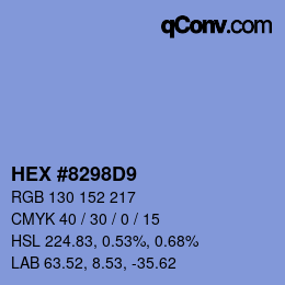 Color code: HEX #8298D9 | qconv.com