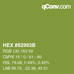 Color code: HEX #82993B | qconv.com