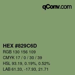 Código de color: HEX #829C6D | qconv.com