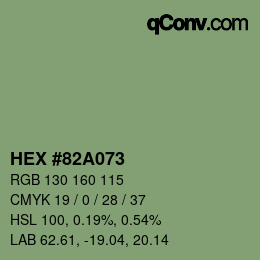 Código de color: HEX #82A073 | qconv.com