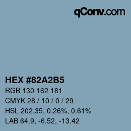 カラーコード: HEX #82A2B5 | qconv.com