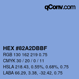 颜色代码: HEX #82A2DBBF | qconv.com