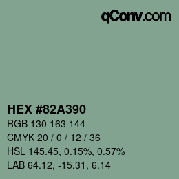 Color code: HEX #82A390 | qconv.com