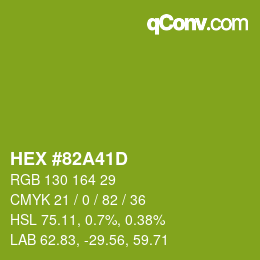 Color code: HEX #82A41D | qconv.com