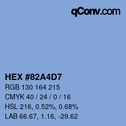 Color code: HEX #82A4D7 | qconv.com