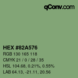 Color code: HEX #82A576 | qconv.com