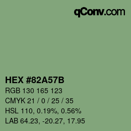 Color code: HEX #82A57B | qconv.com