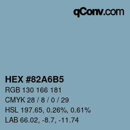 Color code: HEX #82A6B5 | qconv.com