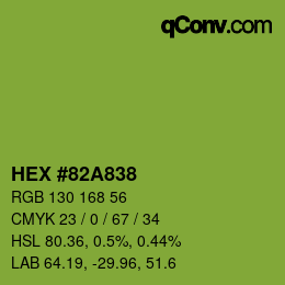 Color code: HEX #82A838 | qconv.com