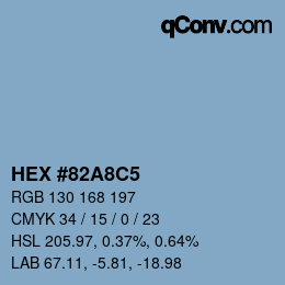 カラーコード: HEX #82A8C5 | qconv.com