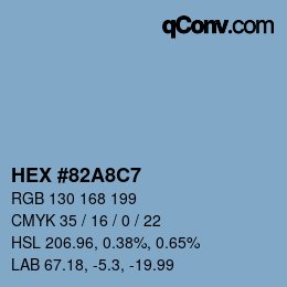 カラーコード: HEX #82A8C7 | qconv.com