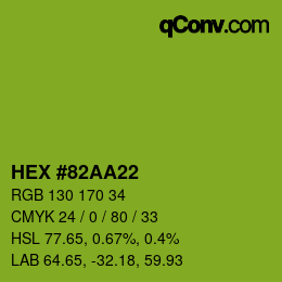 Color code: HEX #82AA22 | qconv.com