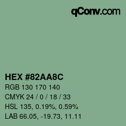 Color code: HEX #82AA8C | qconv.com