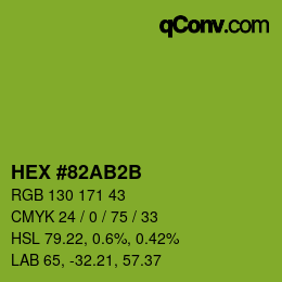 Color code: HEX #82AB2B | qconv.com