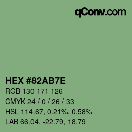 Color code: HEX #82AB7E | qconv.com