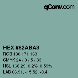 Color code: HEX #82ABA3 | qconv.com