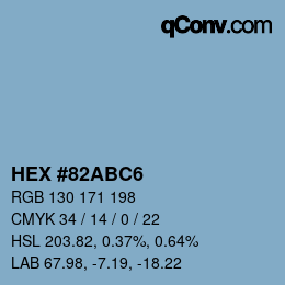 Farbcode: HEX #82ABC6 | qconv.com