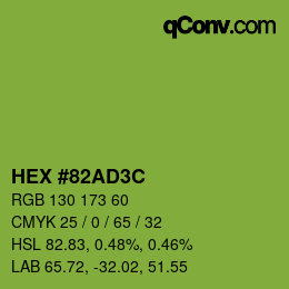 Color code: HEX #82AD3C | qconv.com