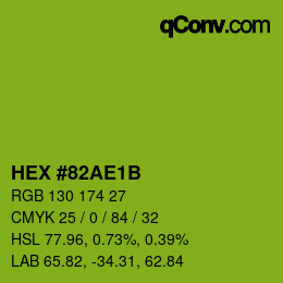 Color code: HEX #82AE1B | qconv.com