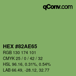 Código de color: HEX #82AE65 | qconv.com