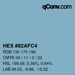 Color code: HEX #82AFC4 | qconv.com