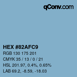 Color code: HEX #82AFC9 | qconv.com