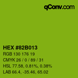 颜色代码: HEX #82B013 | qconv.com