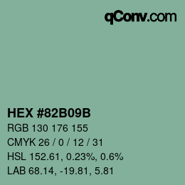Código de color: HEX #82B09B | qconv.com