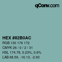 Color code: HEX #82B0AC | qconv.com