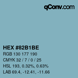 Color code: HEX #82B1BE | qconv.com