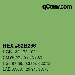 カラーコード: HEX #82B266 | qconv.com