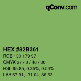 Color code: HEX #82B361 | qconv.com