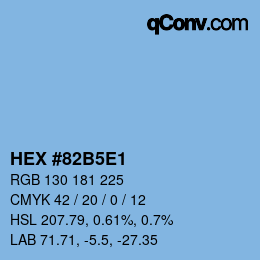 カラーコード: HEX #82B5E1 | qconv.com