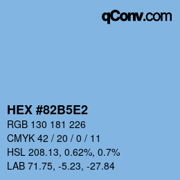 Color code: HEX #82B5E2 | qconv.com