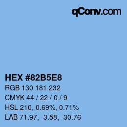 Farbcode: HEX #82B5E8 | qconv.com