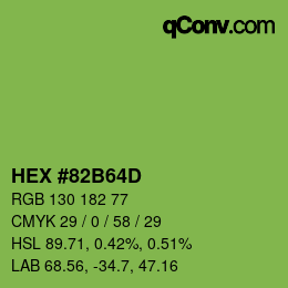 カラーコード: HEX #82B64D | qconv.com