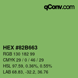 Color code: HEX #82B663 | qconv.com
