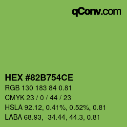 Código de color: HEX #82B754CE | qconv.com
