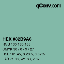 Color code: HEX #82B9A8 | qconv.com