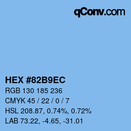 カラーコード: HEX #82B9EC | qconv.com
