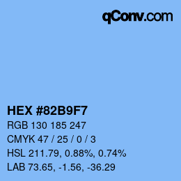 カラーコード: HEX #82B9F7 | qconv.com