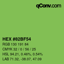 Color code: HEX #82BF54 | qconv.com